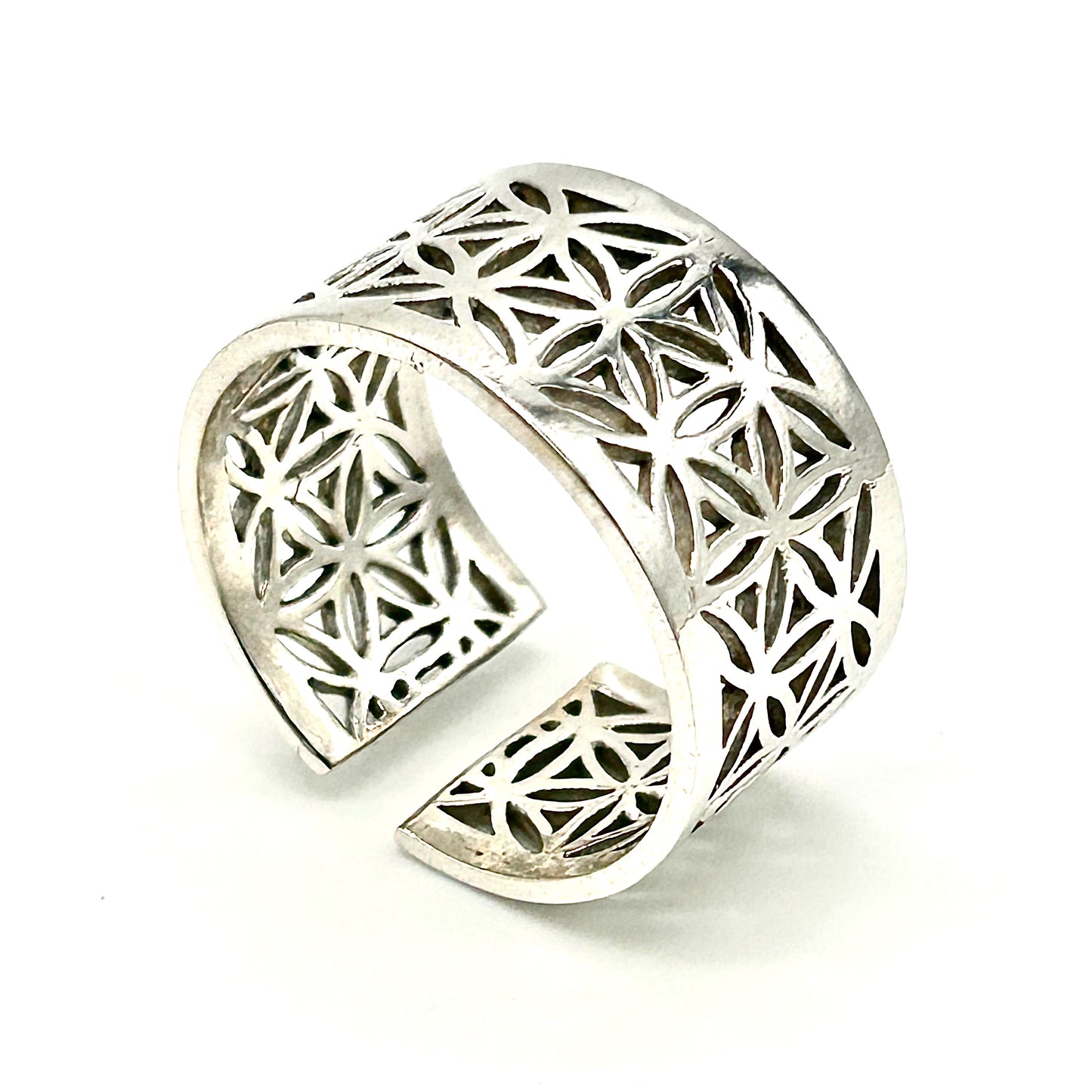 FLOWER OF LIFE BAND RING