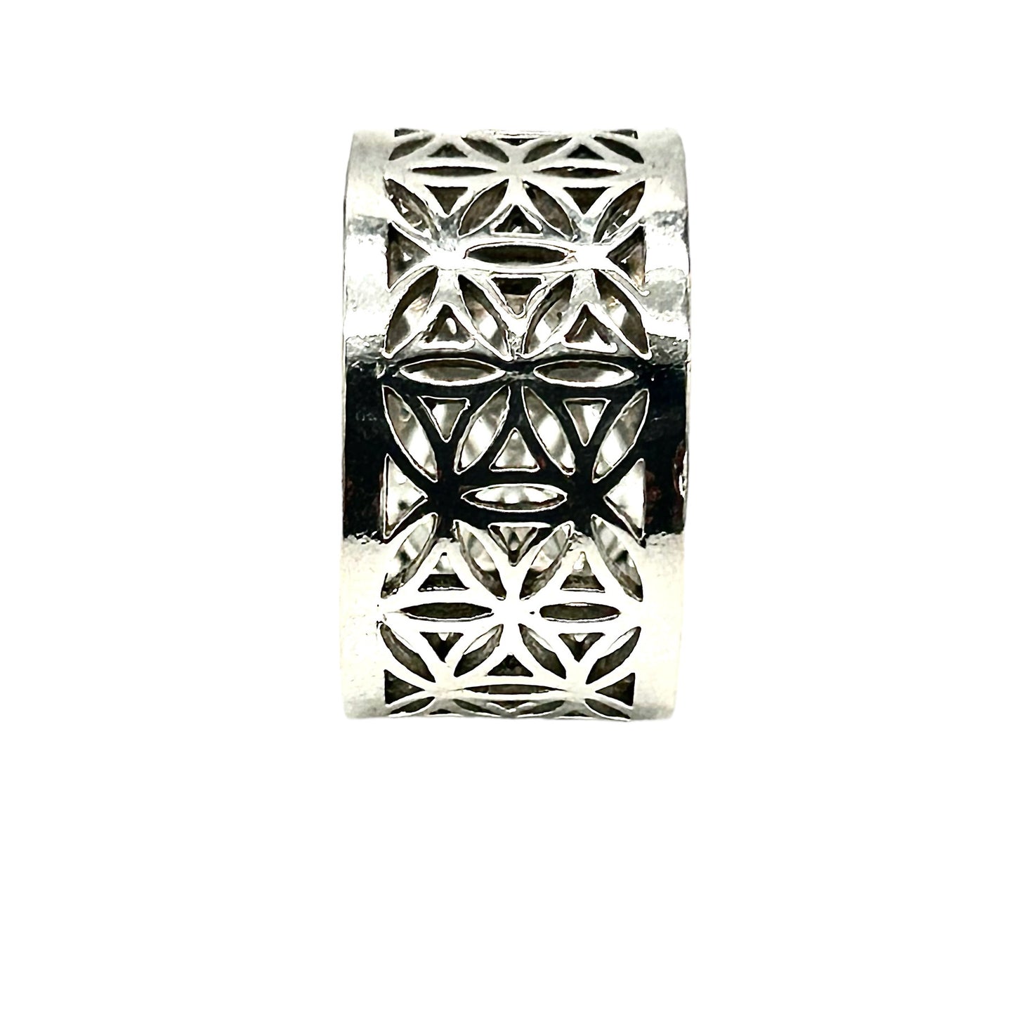 FLOWER OF LIFE BAND RING