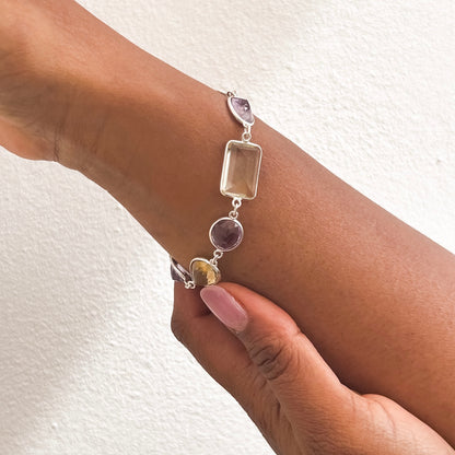 CITRIN AND AMETHYST BRACELET