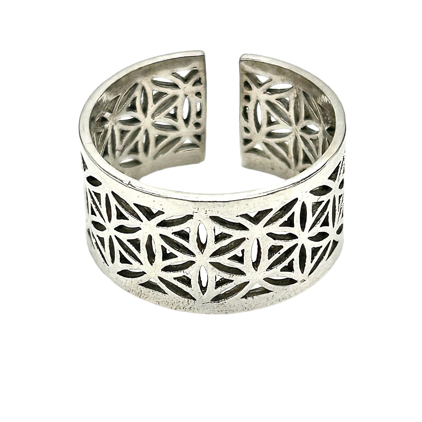 FLOWER OF LIFE BAND RING