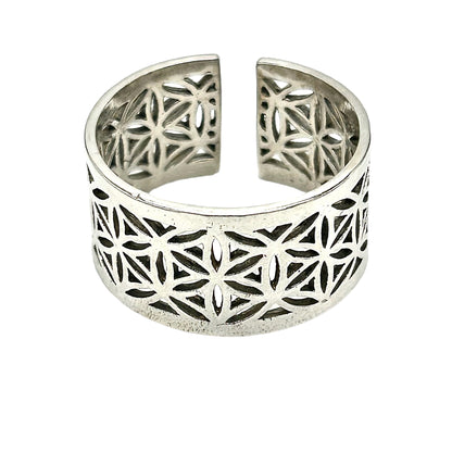 FLOWER OF LIFE BAND RING