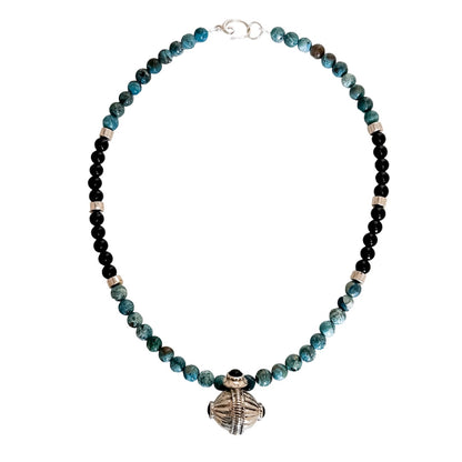 BLUE JASPER AND ONYX NECKLACE