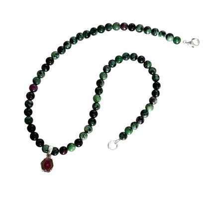 RUBY-ZOISITE COLLIER WITH WATERMELON TURMALINE PENDANT